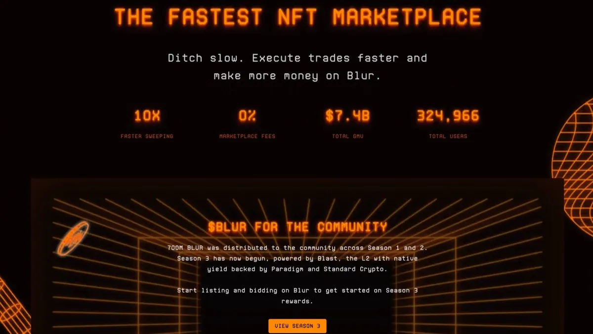 Altcoin: Ethereum NFT marketplace Blur, işlem hacminin %99 düşmesinin ardından kapanıyor haber görseli